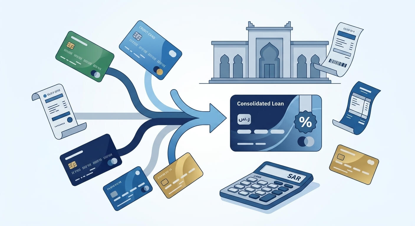 توحيد القروض المتعددة وبطاقات الائتمان في قرض واحد موحد بالريال السعودي